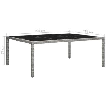 Stylish Outdoor Dining Table in Grey - 200x150 cm | Hipo Market