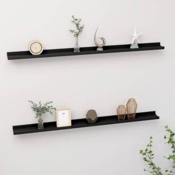 Wall Shelves 2 pcs Black 115x9x3 cm - Stylish Storage Solution