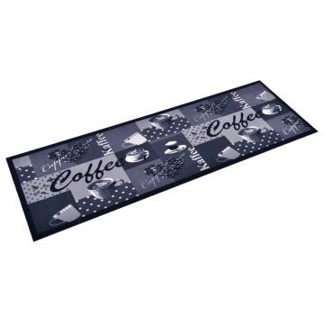 Kitchen Carpet Washable Coffee Blue 60x300 cm - Hipo Market