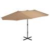 Outdoor Parasol with Aluminium Pole 460x270 cm Taupe Colour taupe 