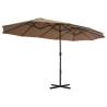 Outdoor Parasol with Aluminium Pole 460x270 cm - Taupe