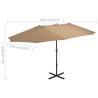 Outdoor Parasol with Aluminium Pole 460x270 cm - Taupe