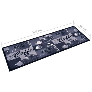 Kitchen Carpet Washable Coffee Blue 60x300 cm - Hipo Market