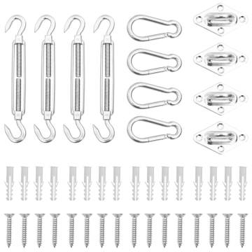 12 Piece Sunshade Sail Accessory Set | Stainless Steel Fittings