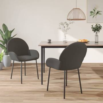 Dining Chairs 2 pcs Dark Grey Velvet - Elegant Comfort