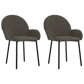 Dining Chairs 2 pcs Dark Grey Velvet - Elegant Comfort