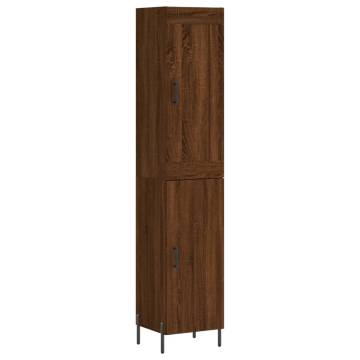 Stylish Highboard Brown Oak - 34.5x34x180 cm | Hipo Market