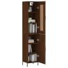 Stylish Highboard Brown Oak - 34.5x34x180 cm | Hipo Market