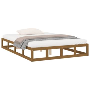 Honey Brown Bed Frame 120x190 cm | Solid Wood Small Double