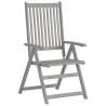 Garden Reclining Chairs 2 pcs - Grey Acacia Wood Comfort