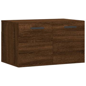 Wall Cabinet Brown Oak - Durable Engineered Wood Storage 60x36.5cm