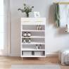 Shoe Cabinet High Gloss White 60x35x105 cm Engineered Wood Colour high gloss white Quantity in Package 1 