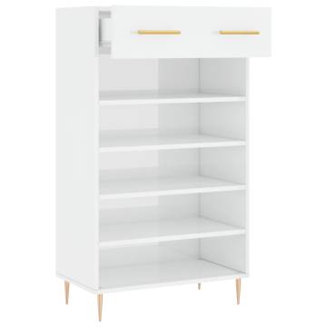 Shoe Cabinet High Gloss White - Stylish & Durable Storage