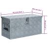 Durable Aluminium Box 61.5x26.5x30 cm - Silver Storage Solution