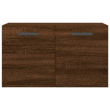 Wall Cabinet Brown Oak - Durable Engineered Wood Storage 60x36.5cm