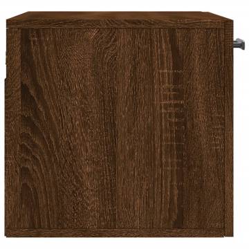 Wall Cabinet Brown Oak - Durable Engineered Wood Storage 60x36.5cm