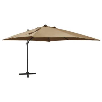 Cantilever Umbrella with LED Lights - Taupe 300 cm | HiPO Market