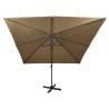 Cantilever Umbrella with LED Lights - Taupe 300 cm | HiPO Market