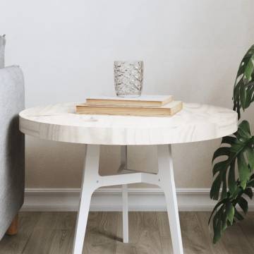 Round White Table Top Ø50x3 cm - Solid Pine Wood