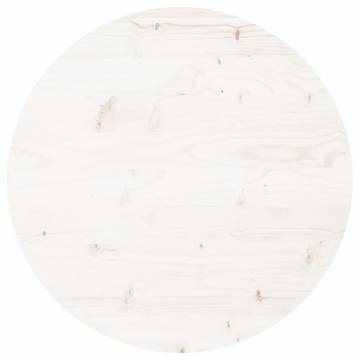 Round White Table Top Ø50x3 cm - Solid Pine Wood