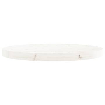 Round White Table Top Ø50x3 cm - Solid Pine Wood