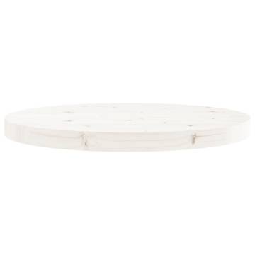 Round White Table Top Ø50x3 cm - Solid Pine Wood