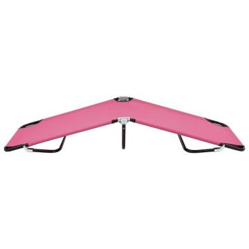 Folding Sun Lounger Steel Pink - Comfortable & Portable