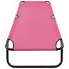 Folding Sun Lounger Steel Pink - Comfortable & Portable