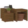 3 Piece Garden Box Set - Honey Brown Solid Wood Pine