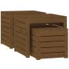 3 Piece Garden Box Set - Honey Brown Solid Wood Pine