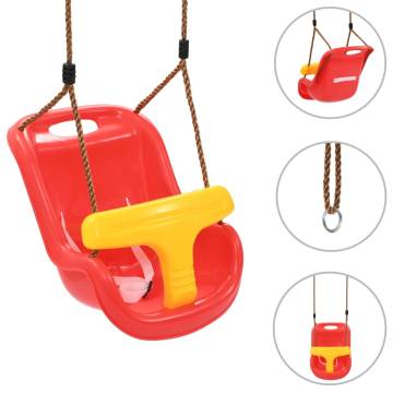 Baby Swing with Safety Belt - PP Red - Joyful Outdoor Fun