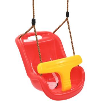 Baby Swing with Safety Belt - PP Red - Joyful Outdoor Fun