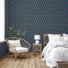 DUTCH WALLCOVERINGS Blue & Gold Geometric Wallpaper | HipoMarket