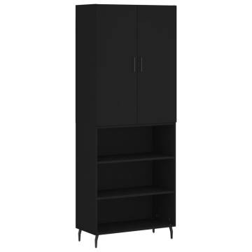 Stylish Highboard Black 69.5x34x180 cm | Durable Engineered Wood