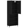 Stylish Highboard Black 69.5x34x180 cm | Durable Engineered Wood