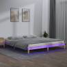 LED Bed Frame 160x200 cm Solid Wood Colour natural Size 160 x 200 cm 