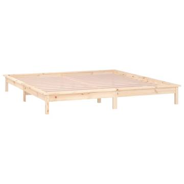 LED Bed Frame 160x200 cm | Solid Wood with RGB Lights