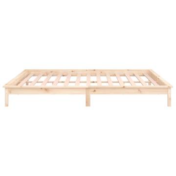 LED Bed Frame 160x200 cm | Solid Wood with RGB Lights