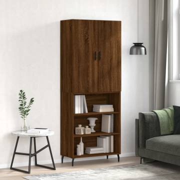 Highboard Brown Oak - Stylish Engineered Wood Storage Cabinet