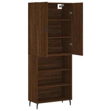 Highboard Brown Oak - Stylish Engineered Wood Storage Cabinet