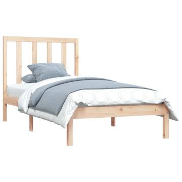 Solid Wood Pine Bed Frame 90x190 cm Single | Hipomarket