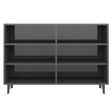 Modern High Gloss Grey Sideboard - 103.5x35x70 cm