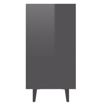 Modern High Gloss Grey Sideboard - 103.5x35x70 cm