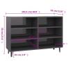 Modern High Gloss Grey Sideboard - 103.5x35x70 cm