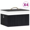 Bamboo Storage Boxes - 4 Piece Set in Black | HipoMarket