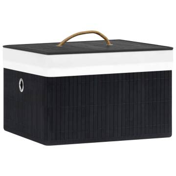 Bamboo Storage Boxes - 4 Piece Set in Black | HipoMarket