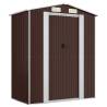 Dark Brown Garden Shed 192x108 cm - Durable Galvanised Steel