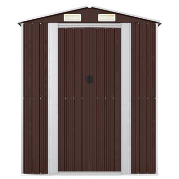 Dark Brown Garden Shed 192x108 cm - Durable Galvanised Steel