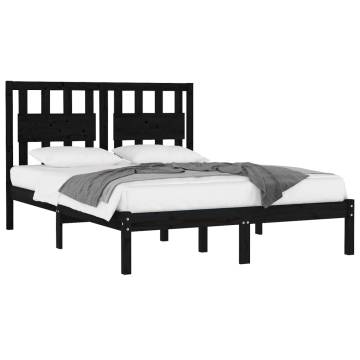 Black Solid Wood Pine Bed Frame 180x200 cm Super King Size