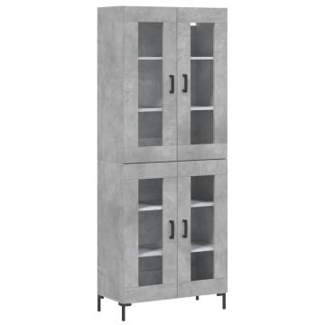 Stylish Highboard Concrete Grey - Engineered Wood Storage